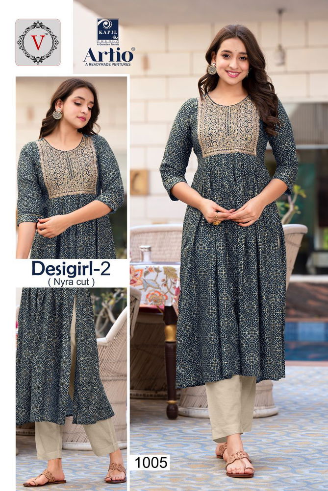 Desi Girl 1-2 Nayra Cut Wholesale Printed Kurtis Catalog